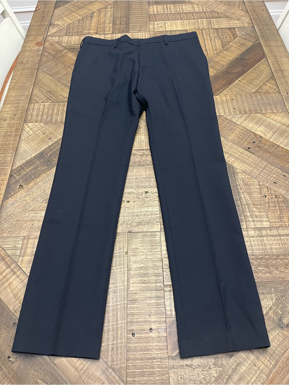 Edwards Redwood & Ross Men's Signature Dress Pants 36 UL Navy Poly Wool